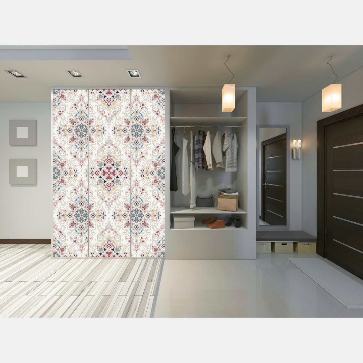 Naklejka na szafę ozdobny wzór damaskowy w stylu vintage – Wallissimo® Naklejka na szafę ozdobny wzór damaskowy w stylu vintage – Wallissimo®