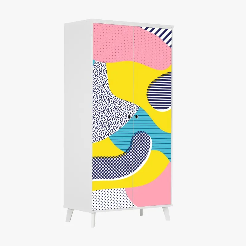 Naklejka na szafę zabawny abstrakcyjny wzór memphis