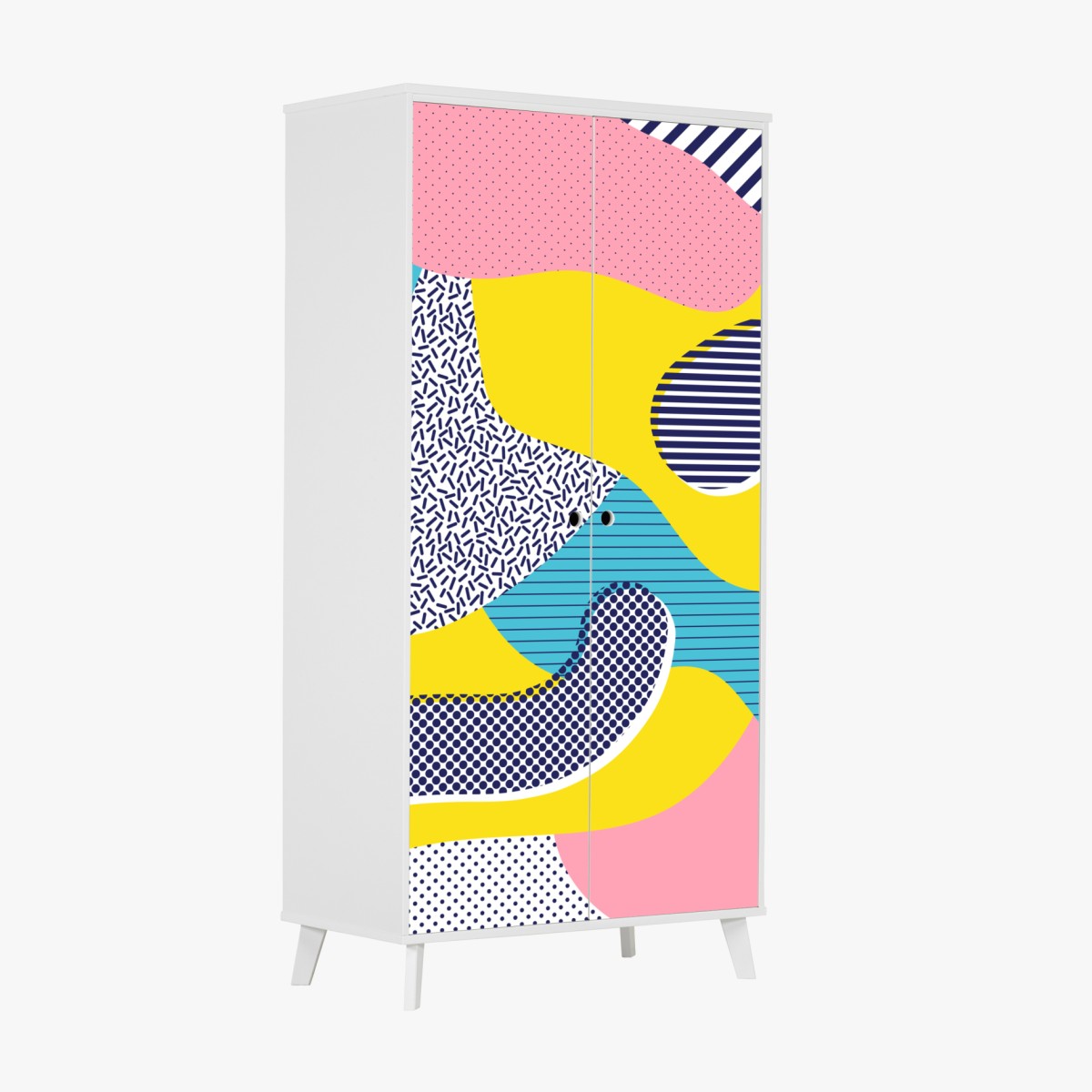 Wardrobe sticker playful abstract memphis pattern