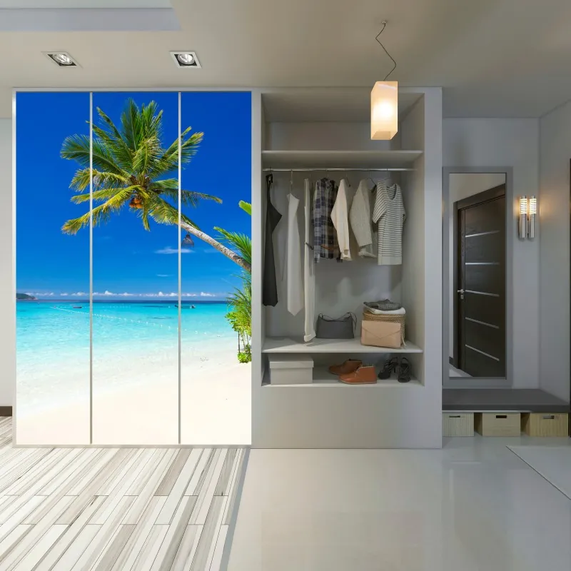 Naklejka na szafę delikatny dmuchawiec na ciemnym tle – Wallissimo®