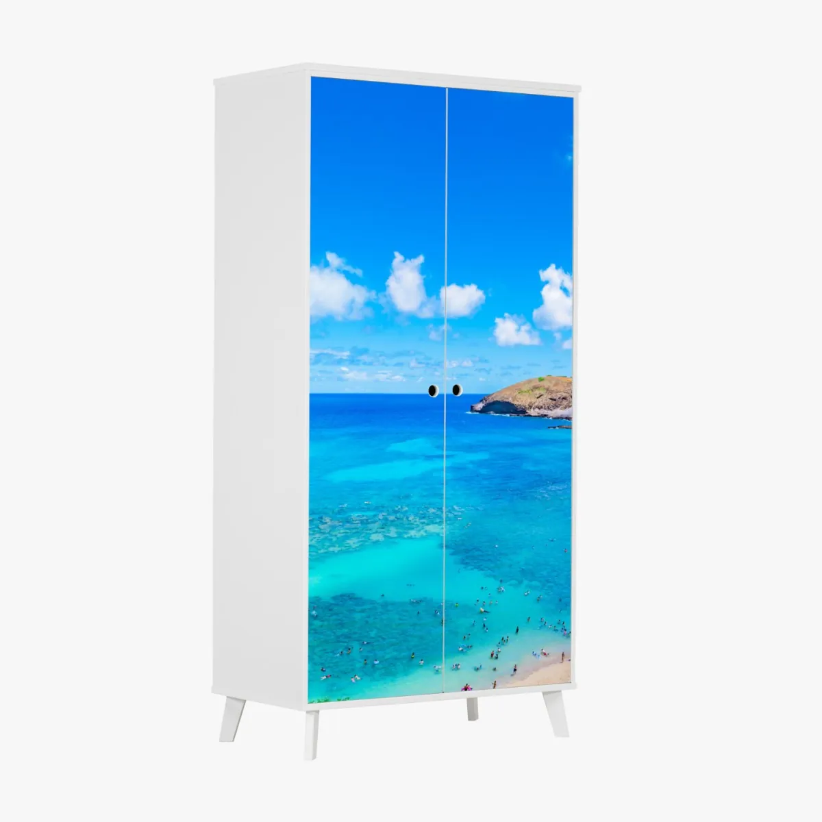 Naklejka na szafę tropikalna turkusowa zatoka panorama – Wallissimo® Naklejka na szafę tropikalna turkusowa zatoka panorama – Wallissimo®