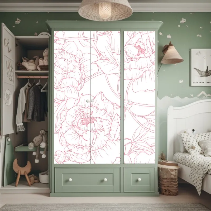 Naklejka na szafę miękka beżowa tekstura marmuru – Wallissimo®