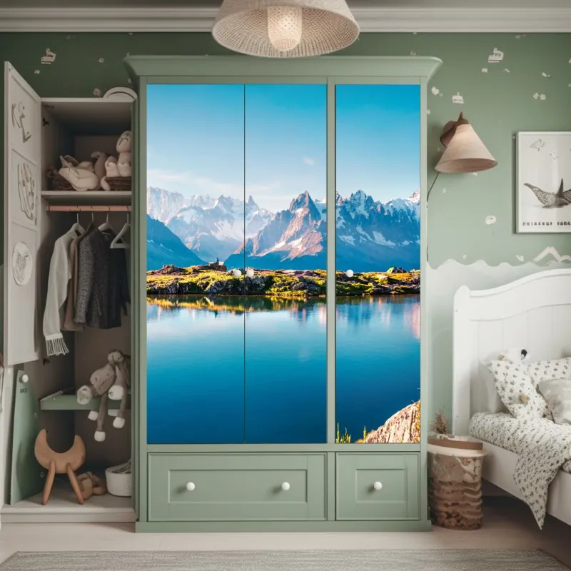 Naklejka na szafę poranna mgła nad jeziorem Pang Oung, Mae Hong Son – Wallissimo®