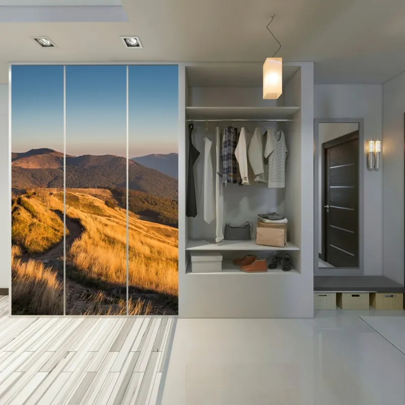 Naklejka na szafę wschód słońca nad Lago di Braies – Wallissimo®