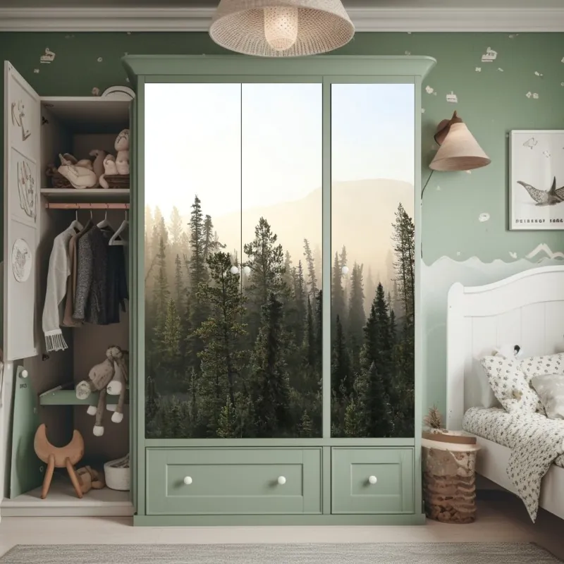 Naklejka na szafę surrealistyczna klasyczna twarz w duotonie – Wallissimo®