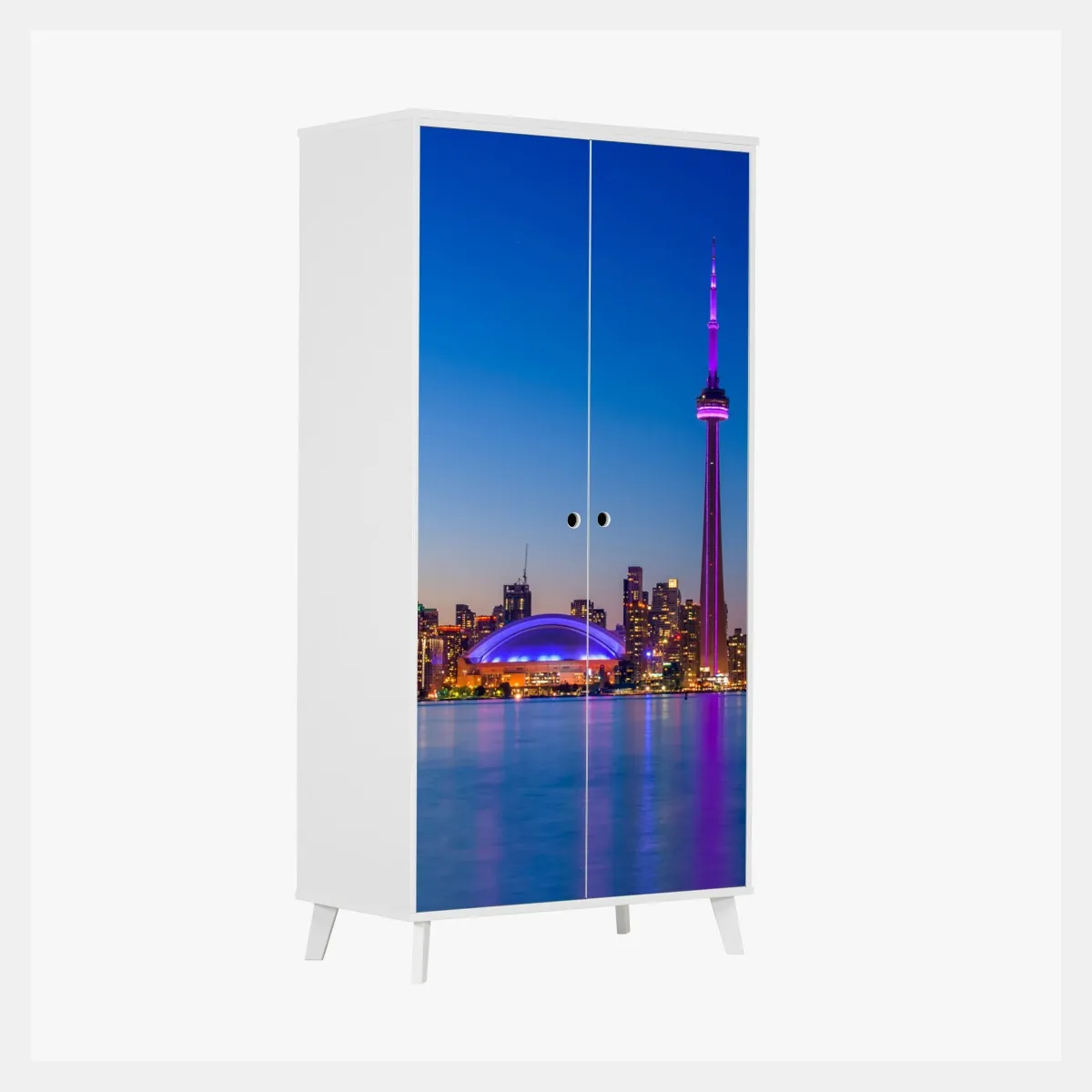 Naklejka na szafę Toronto panorama o zmierzchu – Wallissimo® Naklejka na szafę Toronto panorama o zmierzchu – Wallissimo®