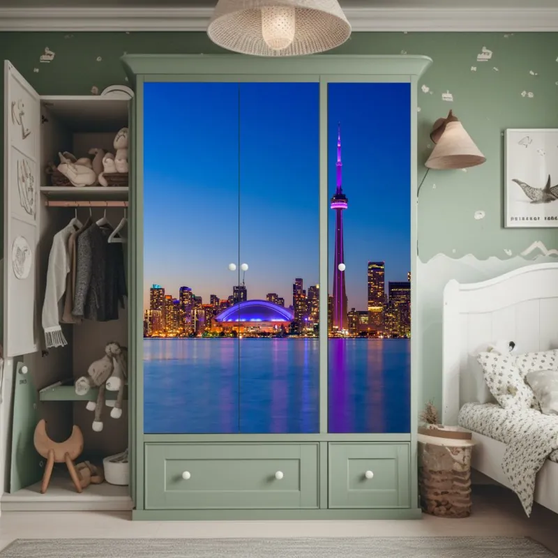 Naklejka na szafę delikatny wzór z magnoliami – Wallissimo®