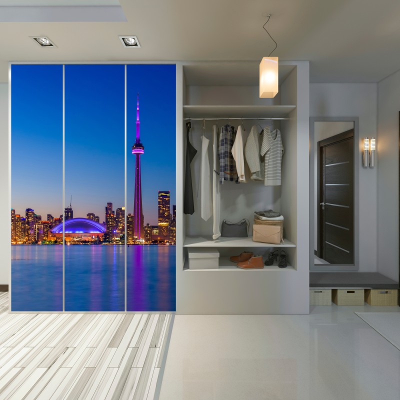 Naklejka na szafę Toronto panorama o zmierzchu – Wallissimo® Naklejka na szafę Toronto panorama o zmierzchu – Wallissimo®