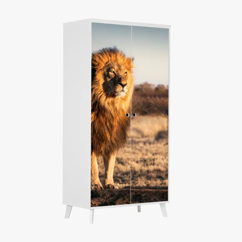 Naklejka na szafę geometryczne formy architektoniczne w metalu – Wallissimo®