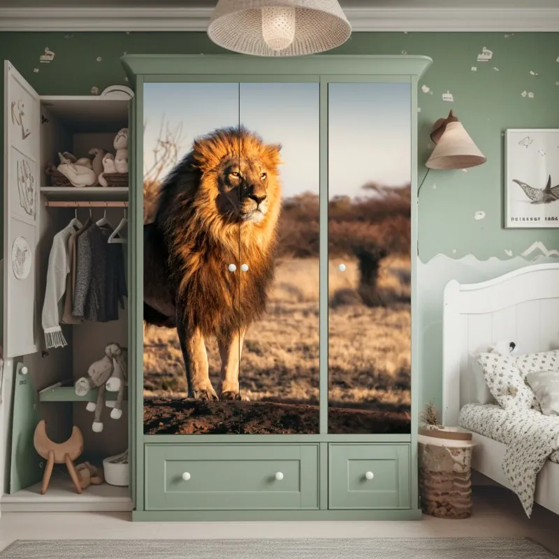 Naklejka na szafę geometryczne formy architektoniczne w metalu – Wallissimo®