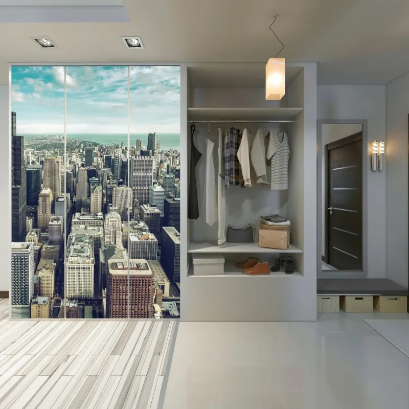 Naklejka na szafę tropikalny wzór z liśćmi monstery – Wallissimo®