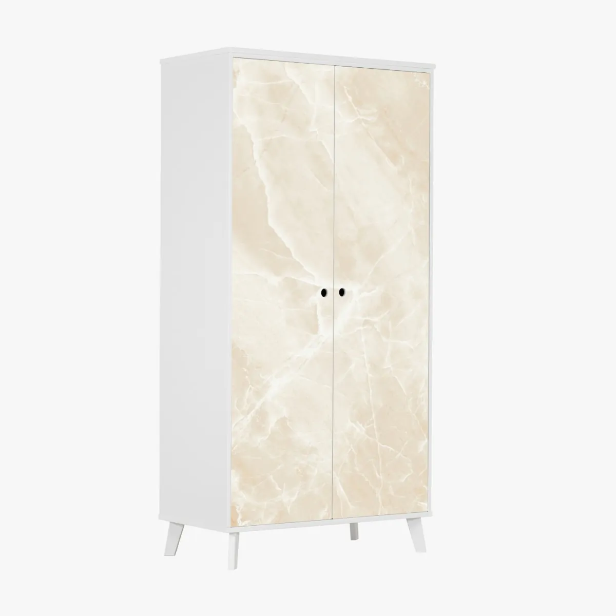 Naklejka na szafę beżowa tekstura marmuru z białymi żyłami – Wallissimo® Naklejka na szafę beżowa tekstura marmuru z białymi żyłami – Wallissimo®