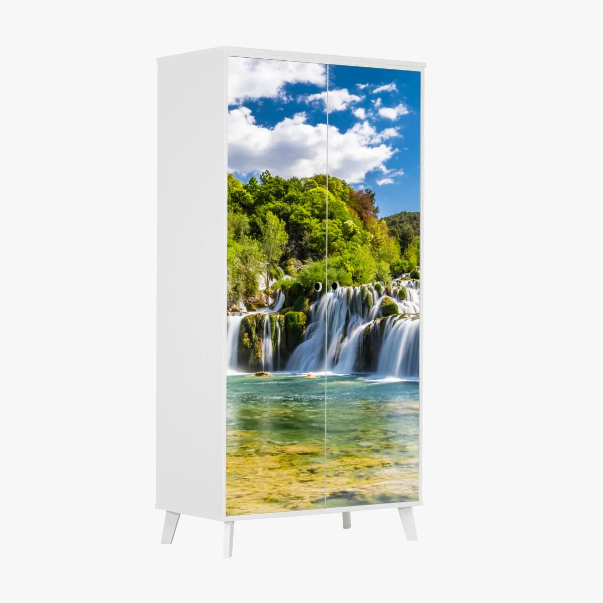Naklejka na szafę spokojny wodospad Skradinski Buk w Parku Narodowym Krka – Wallissimo® Naklejka na szafę spokojny wodospad Skradinski Buk w Parku Narodowym Krka – Wallissimo®