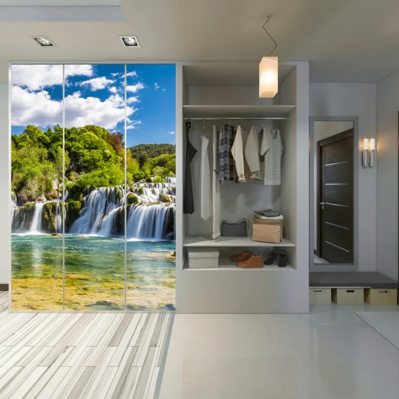 Naklejka na szafę spokojny wodospad Skradinski Buk w Parku Narodowym Krka – Wallissimo® Naklejka na szafę spokojny wodospad Skradinski Buk w Parku Narodowym Krka – Wallissimo®