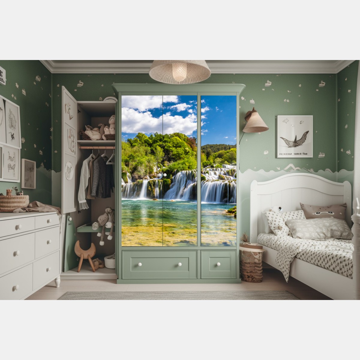 Naklejka na szafę spokojny wodospad Skradinski Buk w Parku Narodowym Krka – Wallissimo® Naklejka na szafę spokojny wodospad Skradinski Buk w Parku Narodowym Krka – Wallissimo®