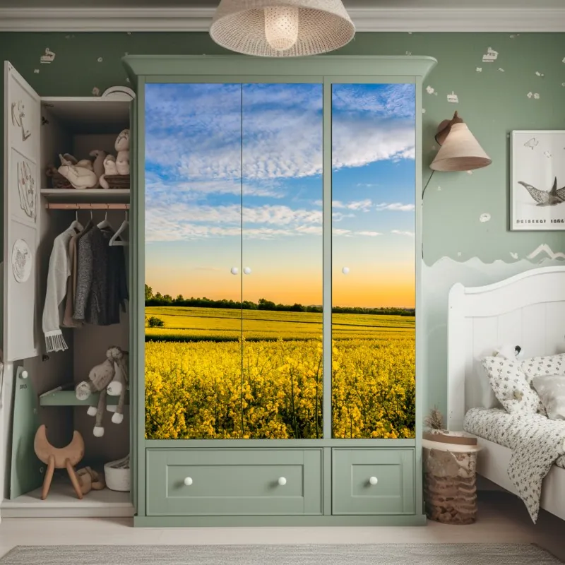 Naklejka na szafę złoty wzór art deco – Wallissimo®