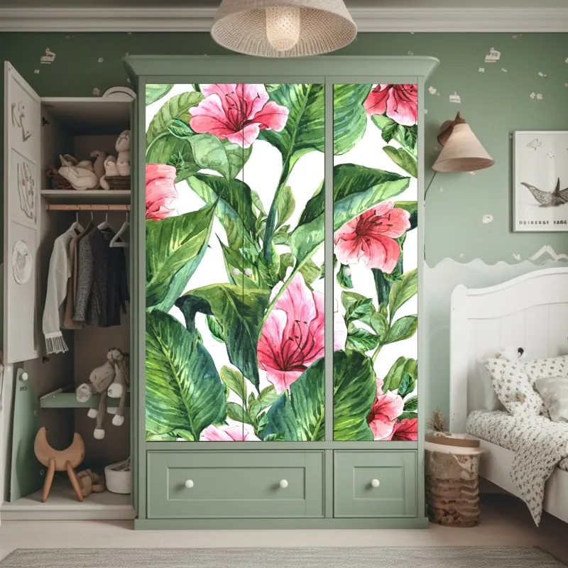 Naklejka na szafę mglisty most wiszący prowadzący w mgłę – Wallissimo®