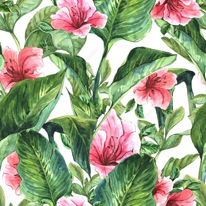 Naklejka na szafę różowy akwarelowy motyw botaniczny – Wallissimo® Naklejka na szafę różowy akwarelowy motyw botaniczny – Wallissimo®