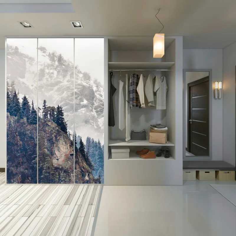 Naklejka na szafę różowy akwarelowy motyw botaniczny – Wallissimo®