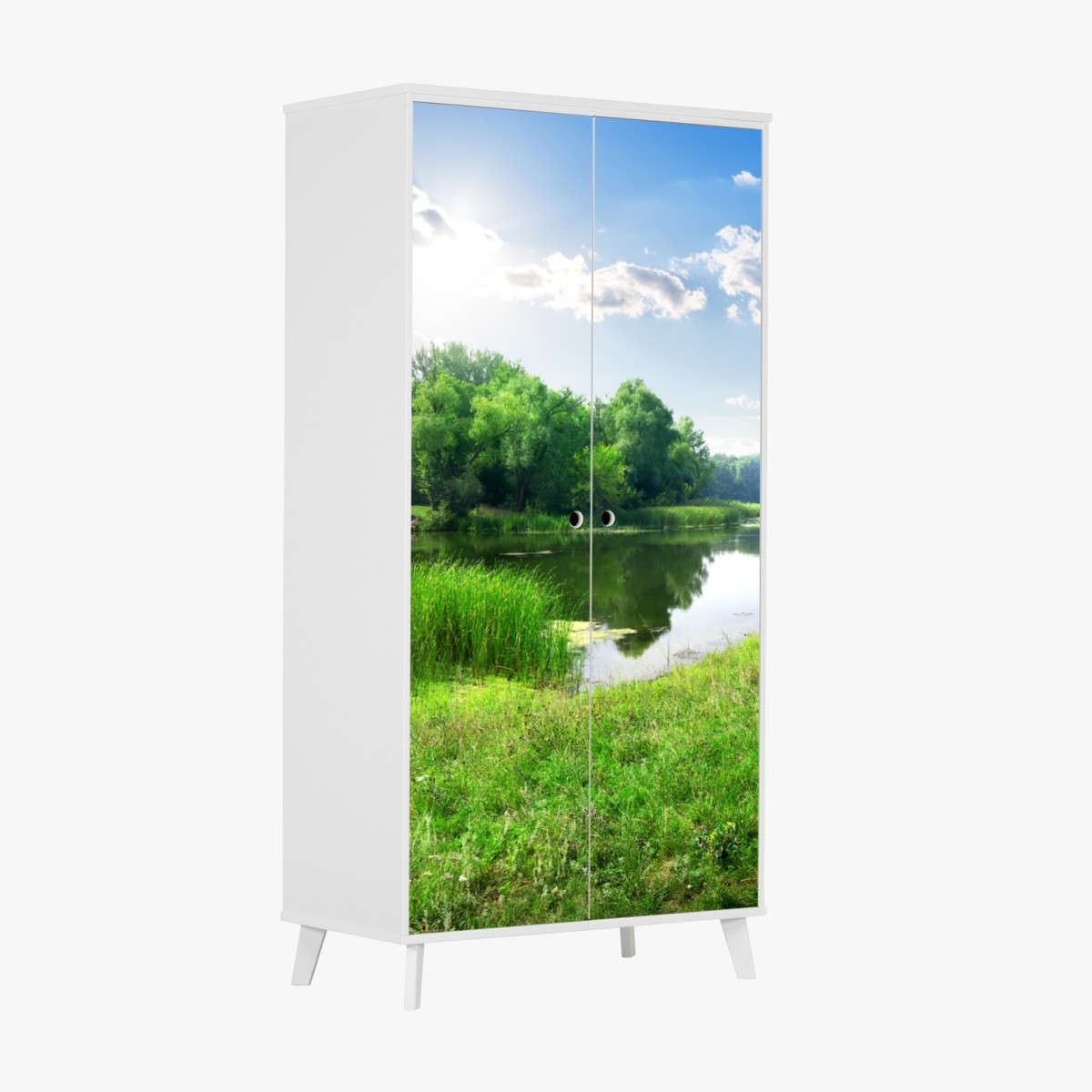 Wardrobe sticker sunlit riverside meadow