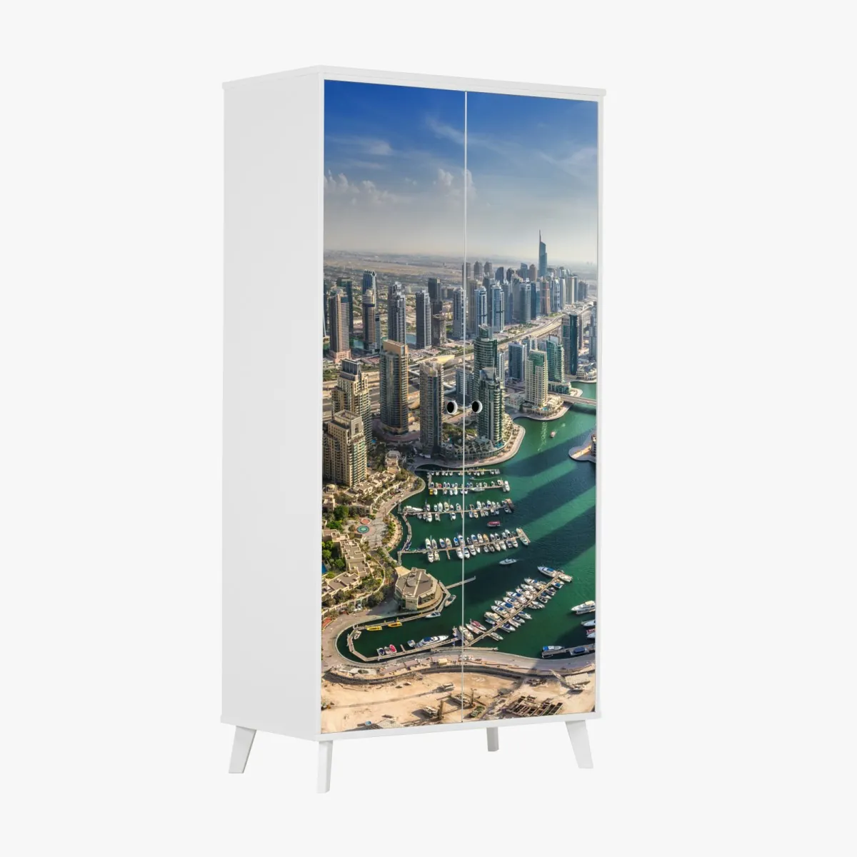 Naklejka na szafę Dubaj Marina panorama miasta – Wallissimo® Naklejka na szafę Dubaj Marina panorama miasta – Wallissimo®