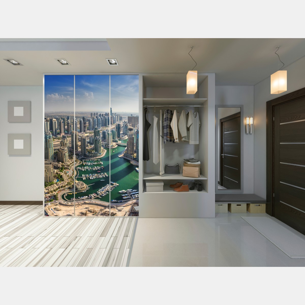 Naklejka na szafę Dubaj Marina panorama miasta – Wallissimo® Naklejka na szafę Dubaj Marina panorama miasta – Wallissimo®