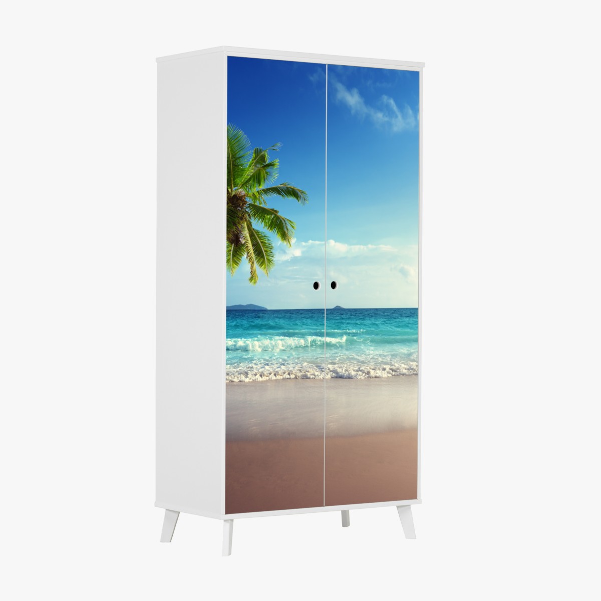 Wardrobe sticker tropical Caribbean beach at sunset