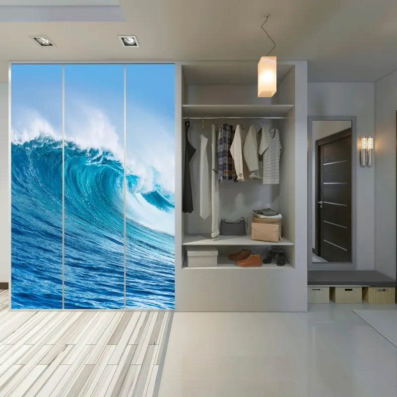 Naklejka na szafę tropikalny wzór z liśćmi monstery – Wallissimo®