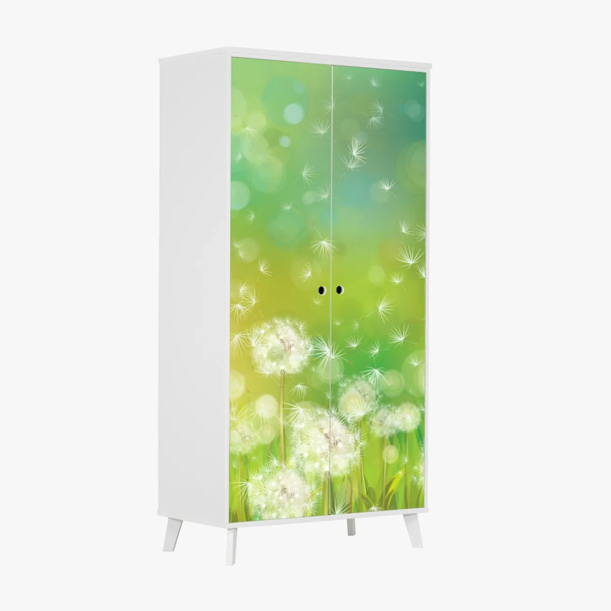 Naklejka na szafę wiosenna łąka dmuchawców – Wallissimo® Naklejka na szafę wiosenna łąka dmuchawców – Wallissimo®