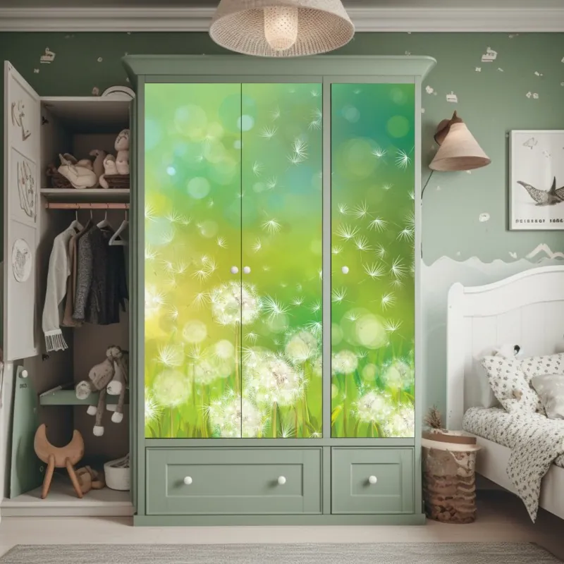 Naklejka na szafę tropikalny zachód słońca z palmami – Wallissimo®