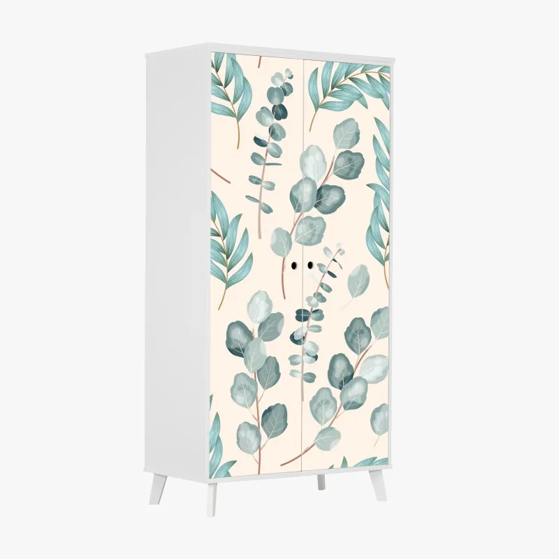 Naklejka na szafę jasny bukiet słoneczników na żółtym tle – Wallissimo®