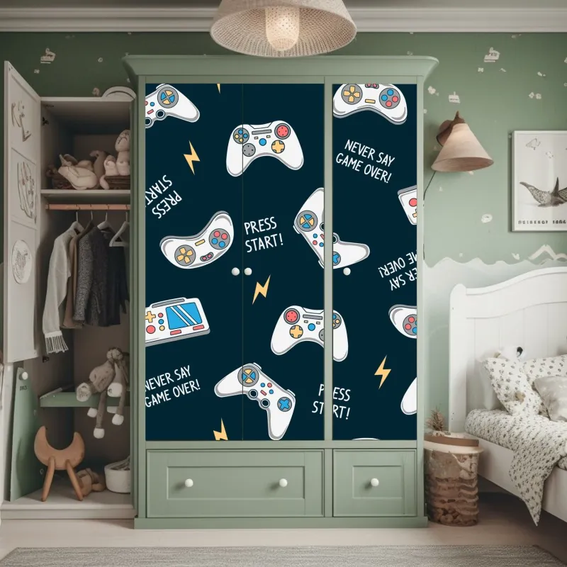 Naklejka na szafę żywa czerwona róża - zbliżenie – Wallissimo®