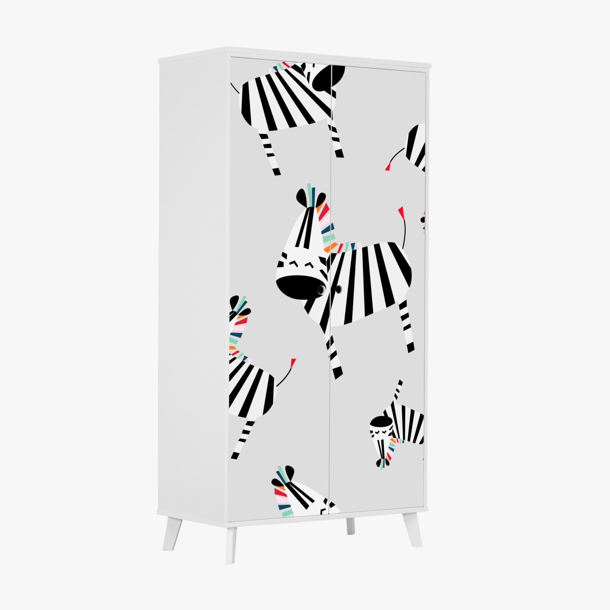 Wardrobe sticker playful zebra stripe pattern