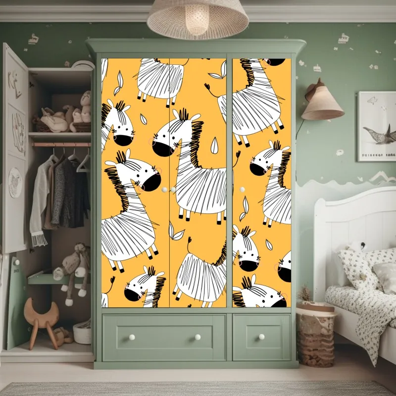 Naklejka na szafę złoty art deco łukowy wzór – Wallissimo®