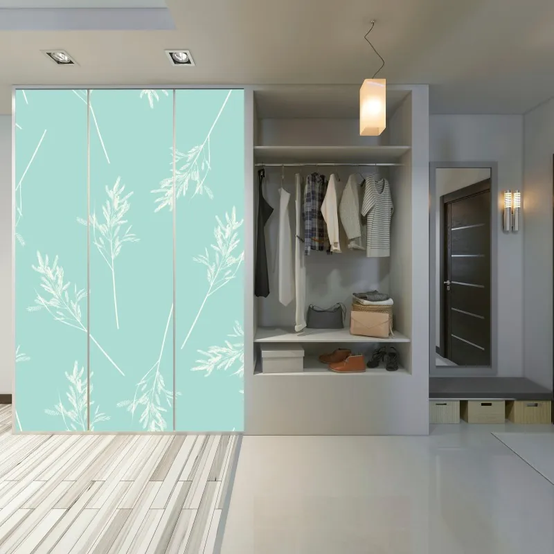 Naklejka na szafę minimalna niebieska wstęga geometryczna – Wallissimo®