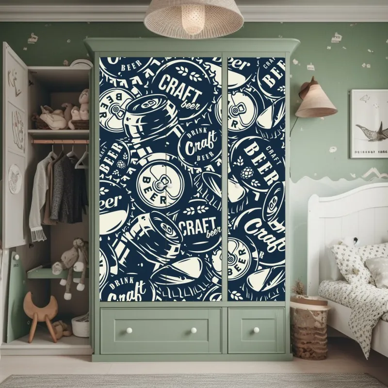 Naklejka na szafę delikatny dmuchawiec na ciemnym tle – Wallissimo®