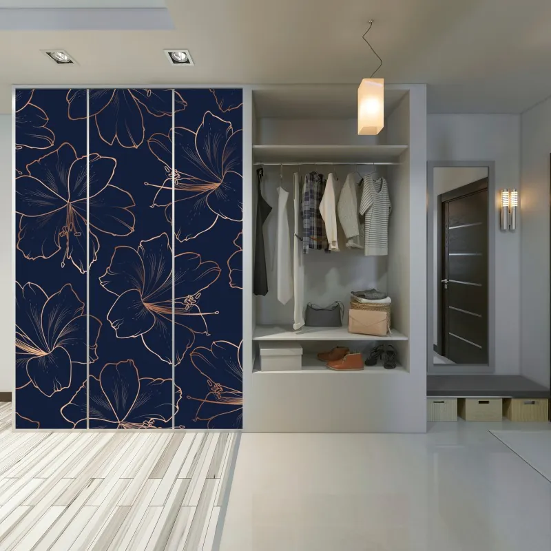 Naklejka na szafę czarno-biały wzór ze spiralami – Wallissimo®