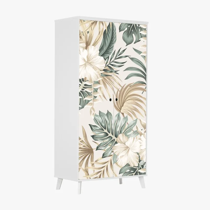 Naklejka na szafę delikatny wzór z magnoliami – Wallissimo®