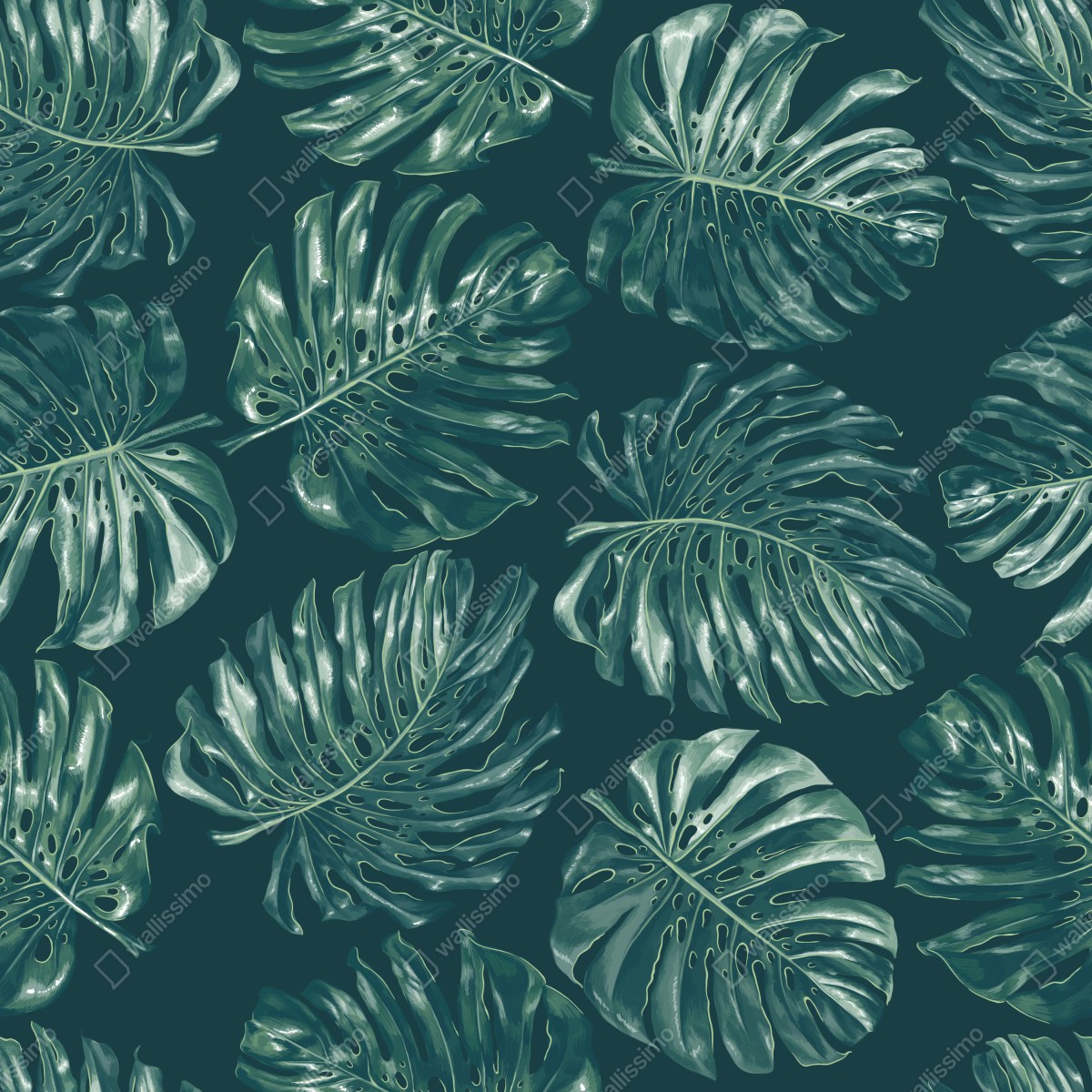 Naklejka na szafę wzór tropikalnych liści monstery – Wallissimo® Naklejka na szafę wzór tropikalnych liści monstery – Wallissimo®