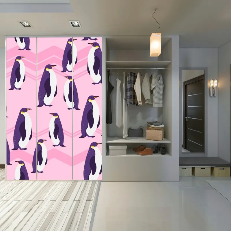 Naklejka na szafę wzór tropikalnych liści – Wallissimo®