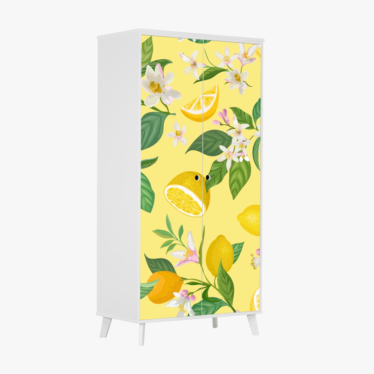 Wardrobe sticker lemon blossom botanical pattern