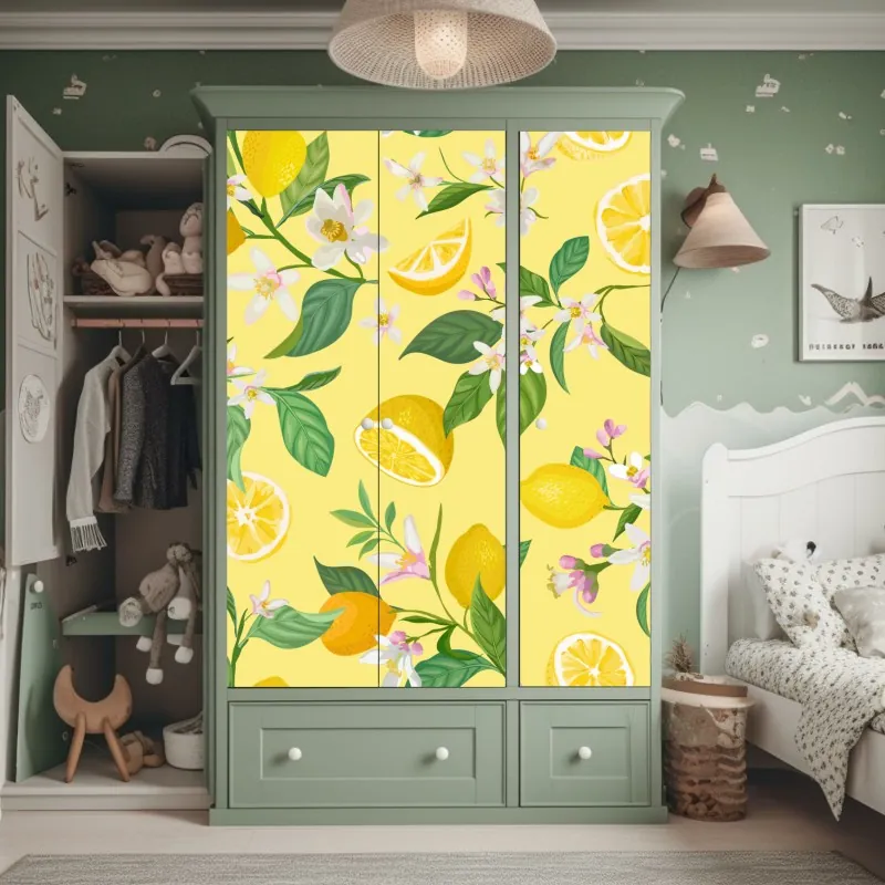 Naklejka na szafę ciemnoszary marmur ze złotymi żyłami – Wallissimo®