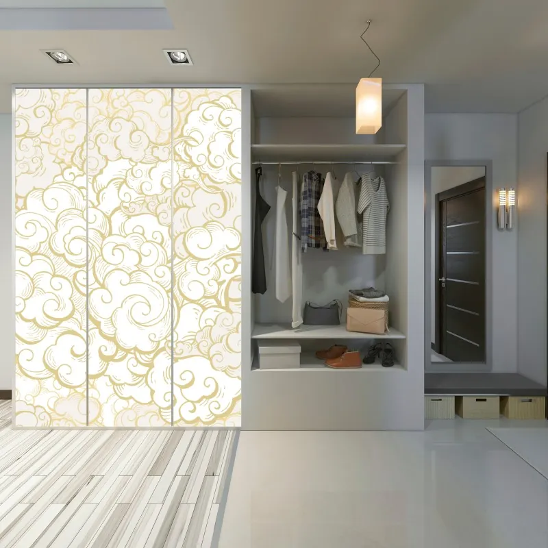 Naklejka na szafę tropikalny zachód słońca z palmami – Wallissimo®