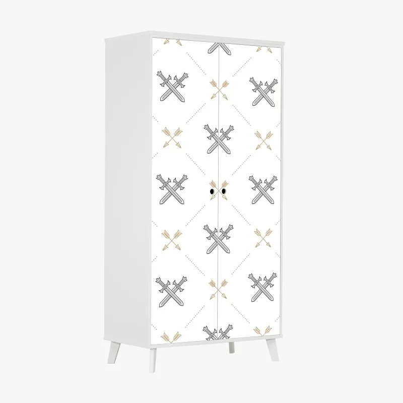 Naklejka na szafę vintage drabiny pożarowe z Nowego Jorku – Wallissimo®