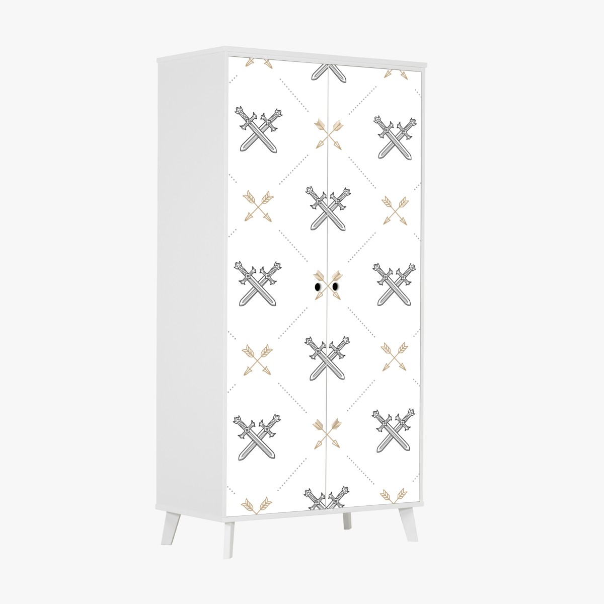 Wardrobe sticker crossed swords and arrows pattern