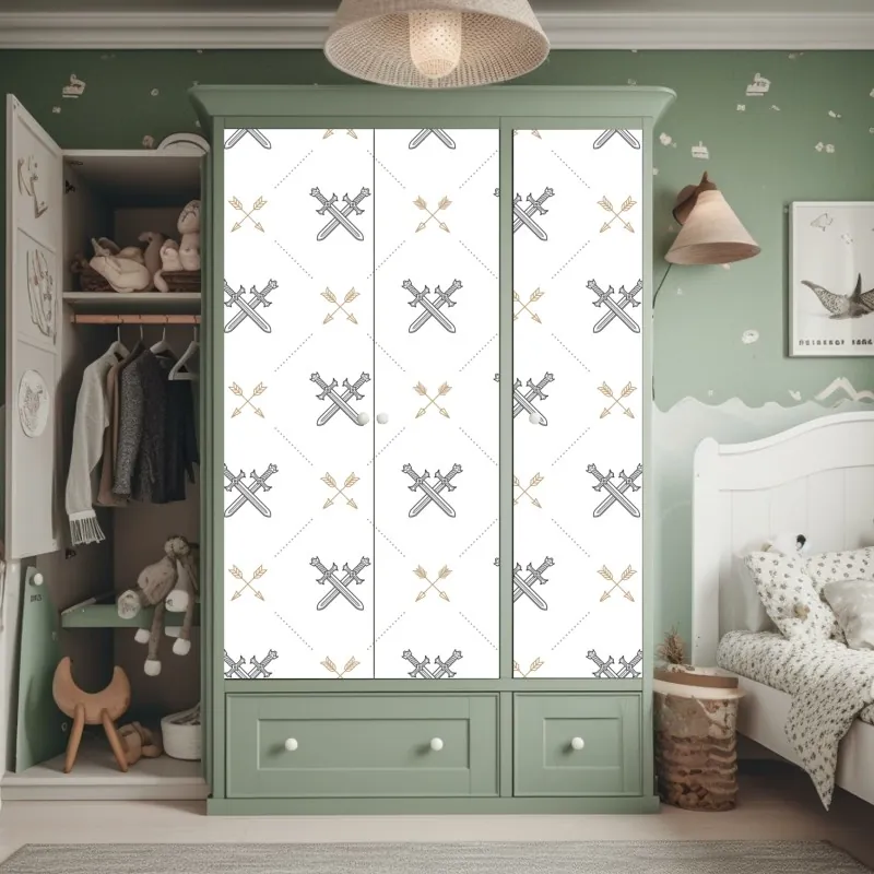 Naklejka na szafę vintage drabiny pożarowe z Nowego Jorku – Wallissimo®