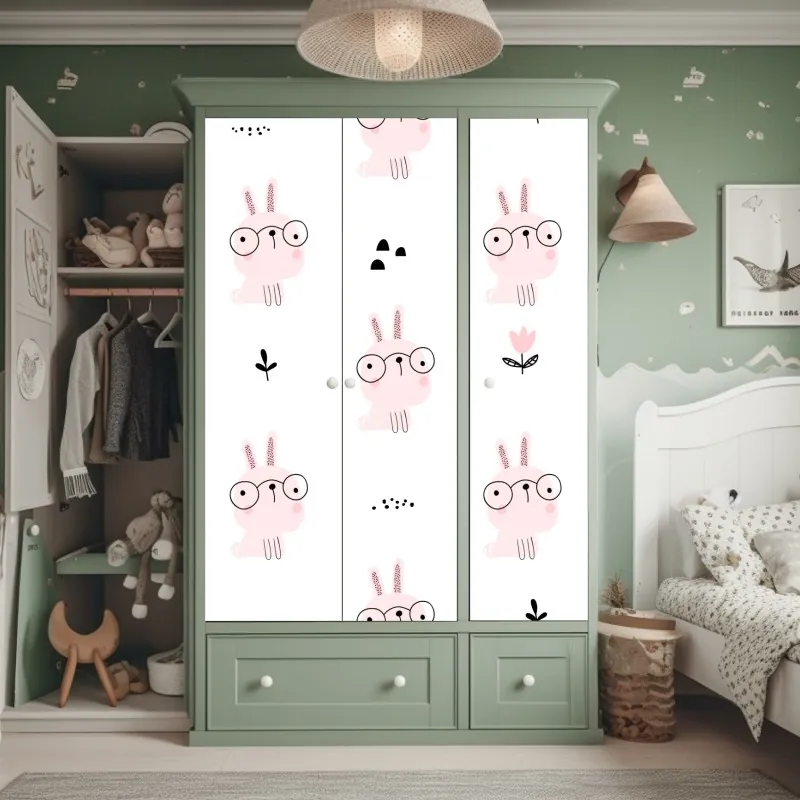 Naklejka na szafę luksusowy złoty wzór kwiatowy na granacie – Wallissimo®