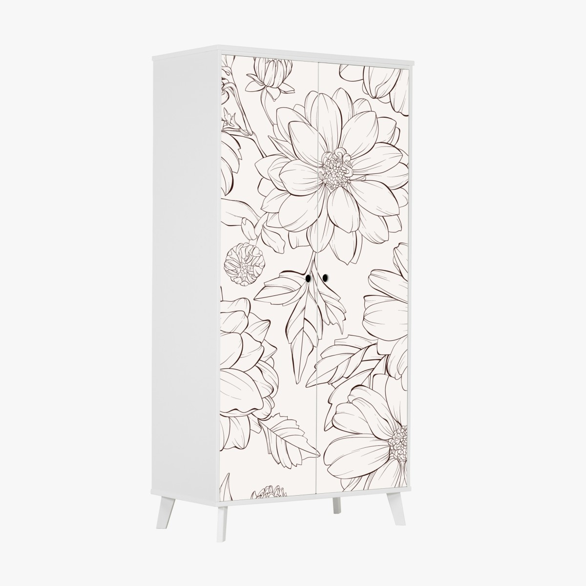 Wardrobe sticker delicate botanical line florals