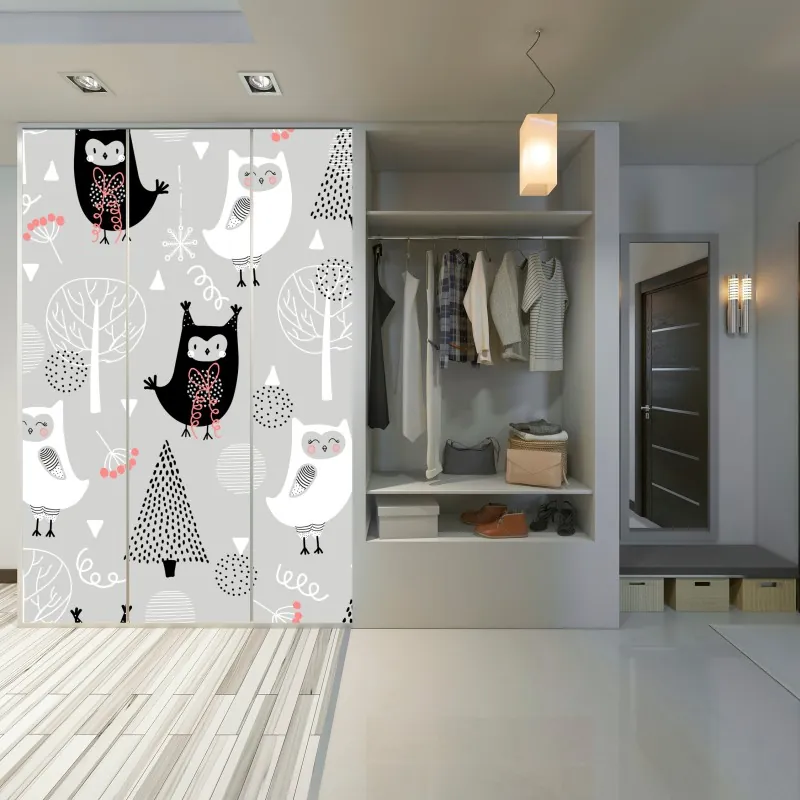 Naklejka na szafę złoty zimowy wschód słońca nad mroźną rzeką – Wallissimo®