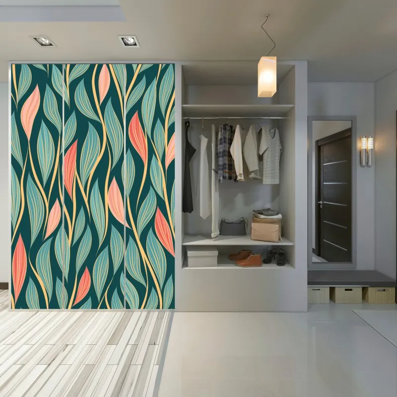 Naklejka na szafę tropikalny zachód słońca z palmami – Wallissimo®